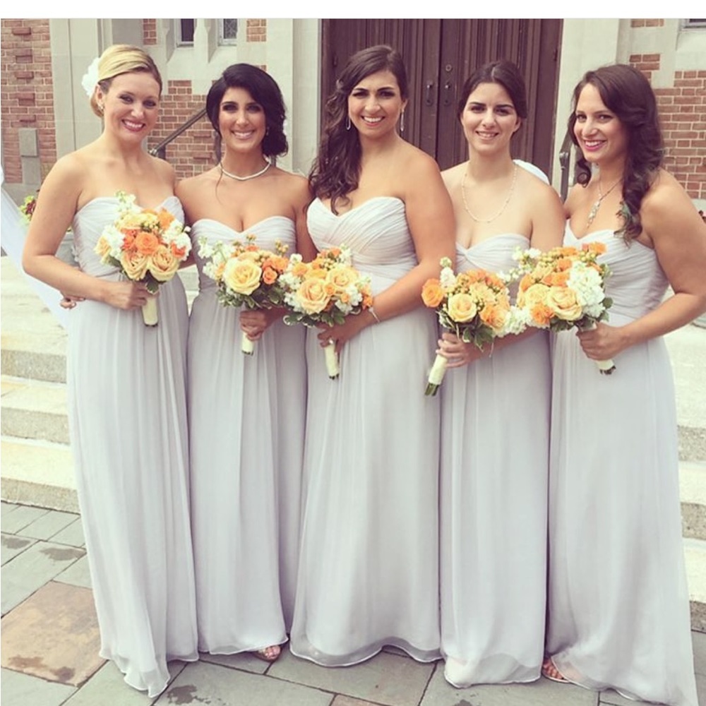 Amsale bridesmaid dress light gray/blue color. Size 10